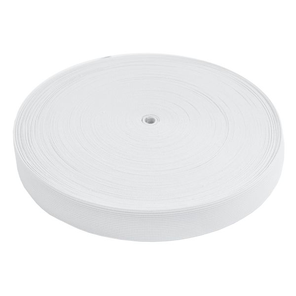 Резинка вязаная 30 мм, / 50 метров, белый, Gamma RV-30 W