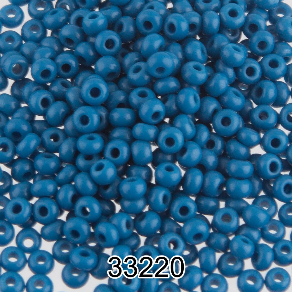 Бисер Preciosa 10/0 (2.3 мм), 500 г, 33220 (Ф106) т.голубой