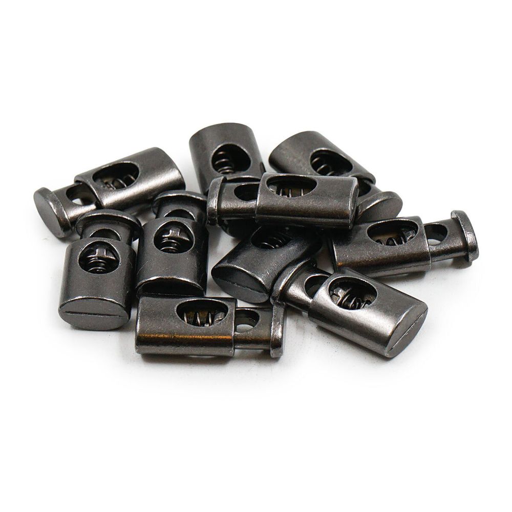 Фиксатор (зажим) для шнура металл 1 отв., 20х10 мм, (in ⌀4.5 мм), цв.чер.никель, 10 шт