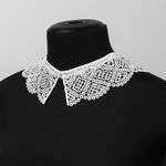 Накладной кружевной воротник 30х35 см, матовая нить Kruzhevo TBY.13/193, цв.белый уп.1шт