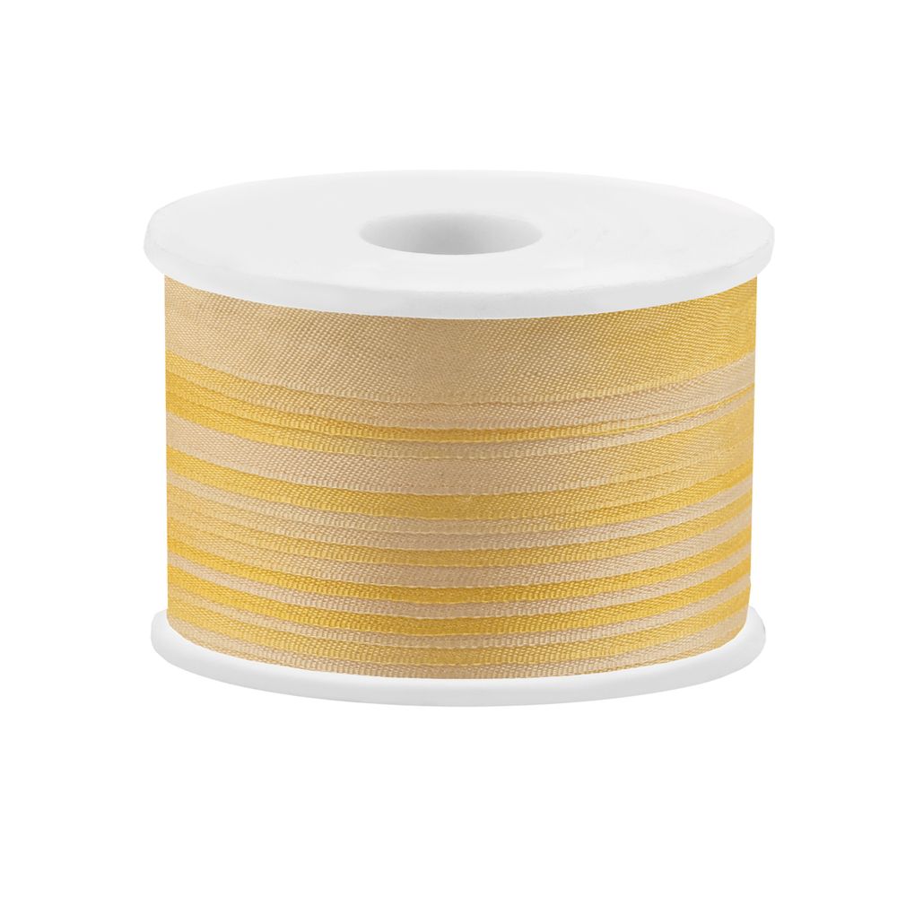 Лента (тесьма) шелковая 13.0 мм / 45.5±0.5 метров, M007 бл.желтый/желтый, Gamma SRM-13