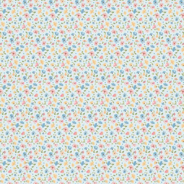 Ткань для пэчворка Peppy Нежная история, отрез 50х55 см, 146 г/м², НИ-14 голубой, Peppy