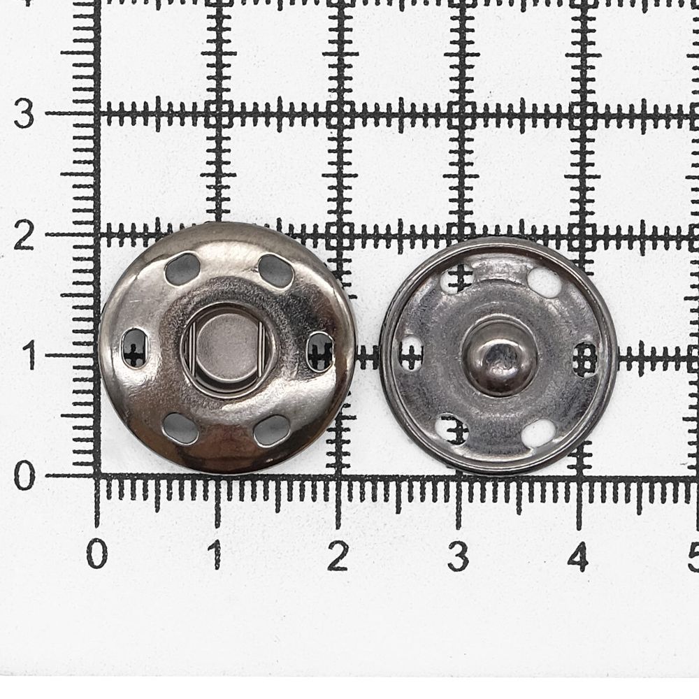 Кнопка пришивная металл ⌀21.0 мм, (чер.никель), 20 шт