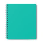 Тетрадь общая с пластиковой обложкой, 500 мкм, тиснение серебряной фольгой, A5 96 л. на гребне 65 г/м², белизна 100% 4 шт клетка, 01928 Бирюза, Светоч ТЕТ96-001