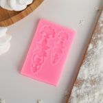 Молд 7,7х5х0,5 см, Цветочный узор, цвет микс