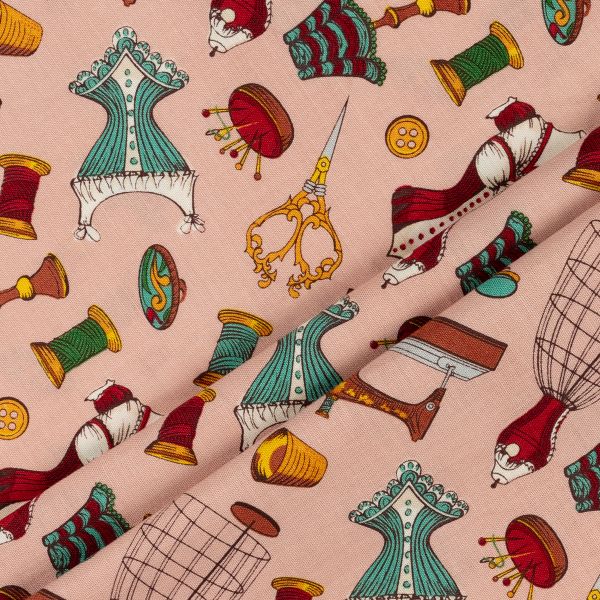 Ткань для пэчворка Peppy Век моды, отрез 50х55 см, 146 г/м², ВМ-14 розовый, Peppy