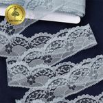 Кружево отделочное в стиле "трикотаж" 40 мм, диз. 278, цв.06 серый, уп. 27,4 м