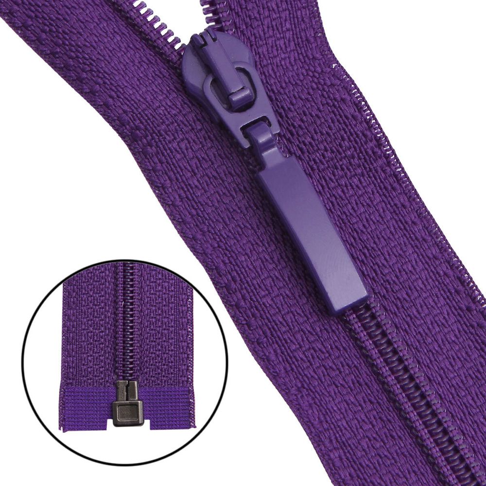 Молния спираль (витая) Arta Т5 (5 мм) 1 зам., разъем., 70 см, цв. 865 яр.фиолетовый, уп.5 шт