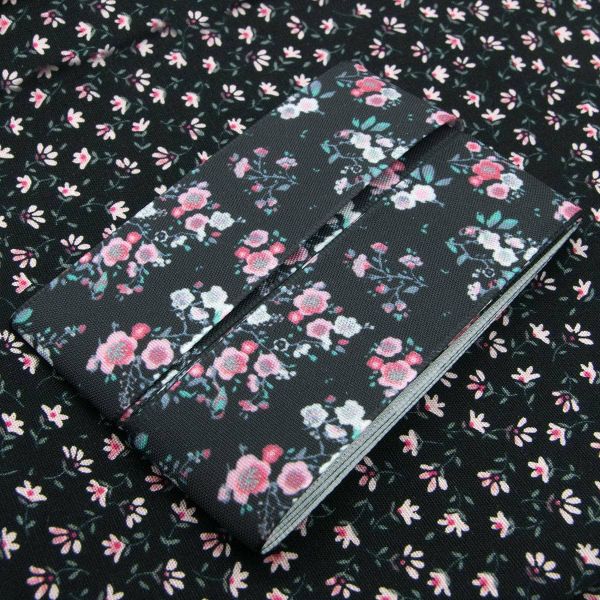 Ткань для рукоделия в наборе х/б с лентой 48х50см+1,5м (25693/25298 черный) 29489