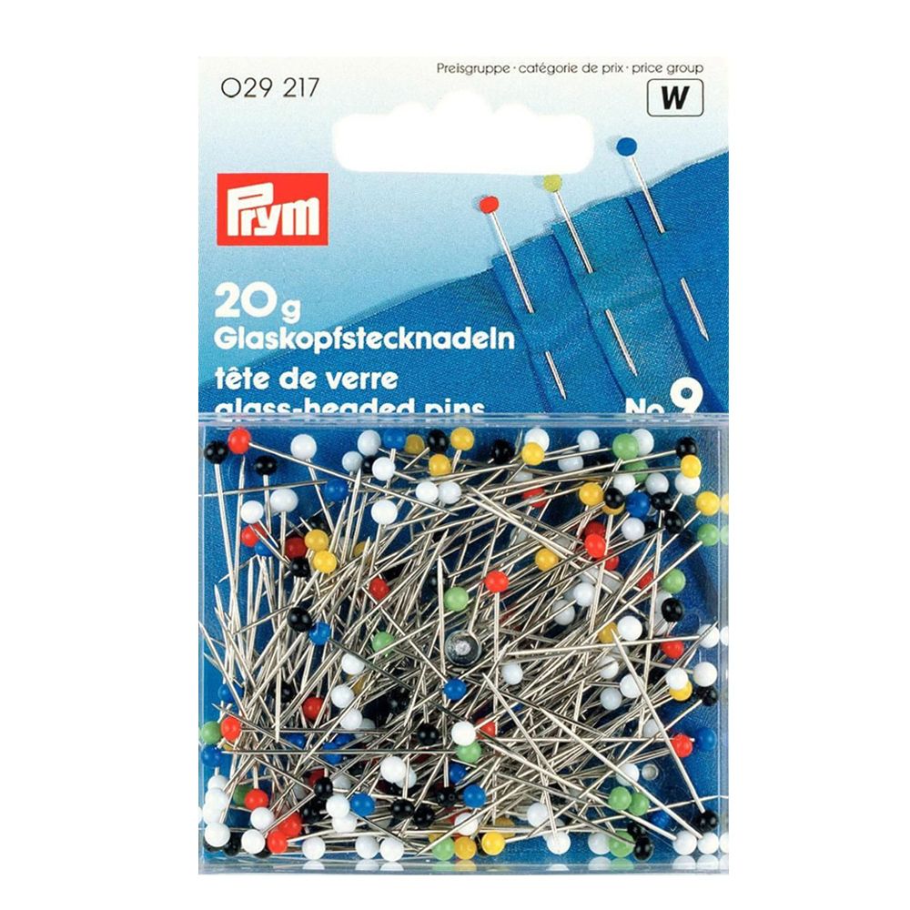 Булавки портновские шарики 30 мм, стеклянные головки, 20 г, ассорти, Prym, 029217