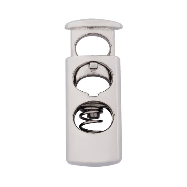 Фиксатор (зажим) для шнура металл 2 отв. ⌀4,4 мм, 23х8 мм, металл (никель), 20 шт