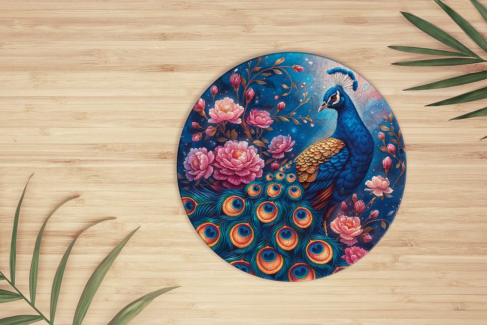 Пазл фигурный деревянный 163 элемента, PZLF-021 Придворный павлин, Фрея