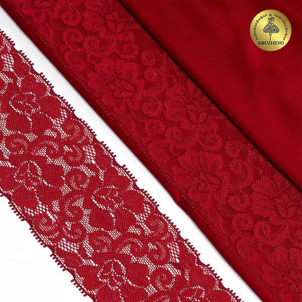 Кружево эластичное (стрейч) 65 мм / 3 метра, TBY.L840, цв.101/S059 темно-красный
