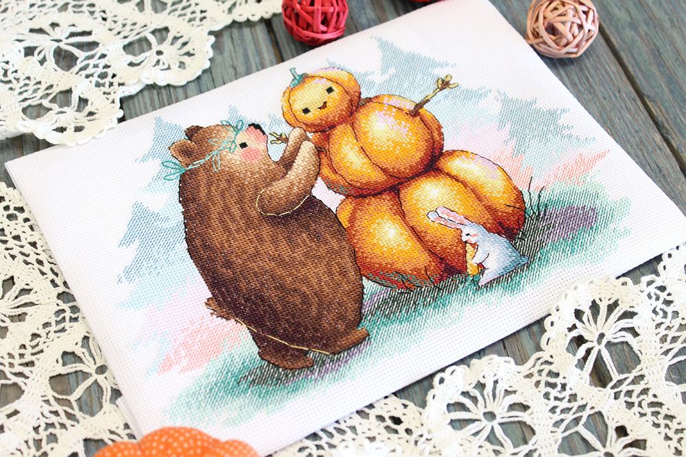 Набор для вышивания нитками МП Студия, Тыквовик, 18х25 см