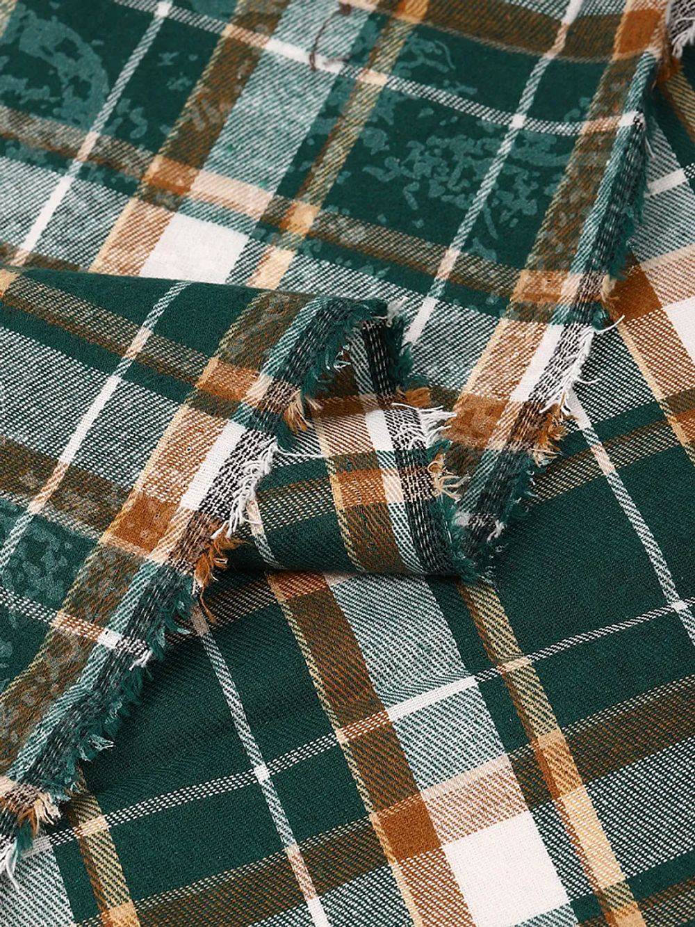 Фланель рубашечная вареная 150 г/м², 150 см / 2 метра, TBY.Fl.T497 зеленый