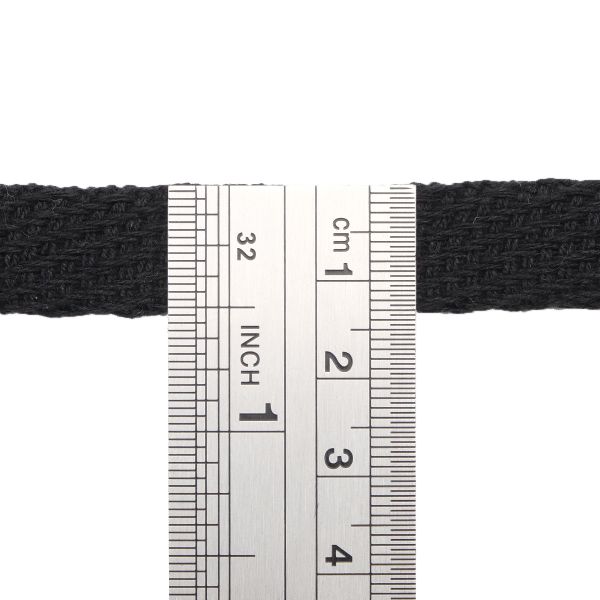 Шнур плоский плетеный х/б ⌀15.0 мм / 20 метров, цв.3 черный