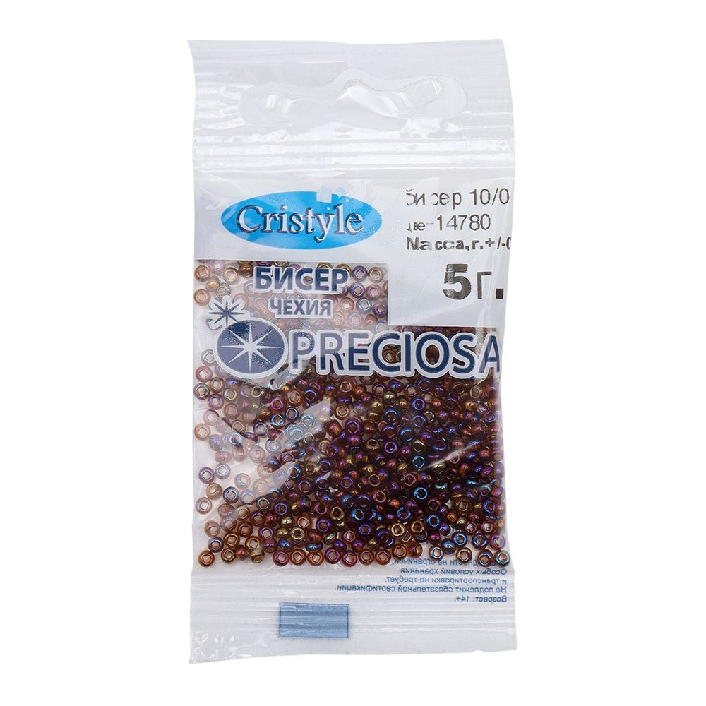 Бисер Precoisa 10/0 (2.3 мм), 50 г (10х5 г), цв. 14780