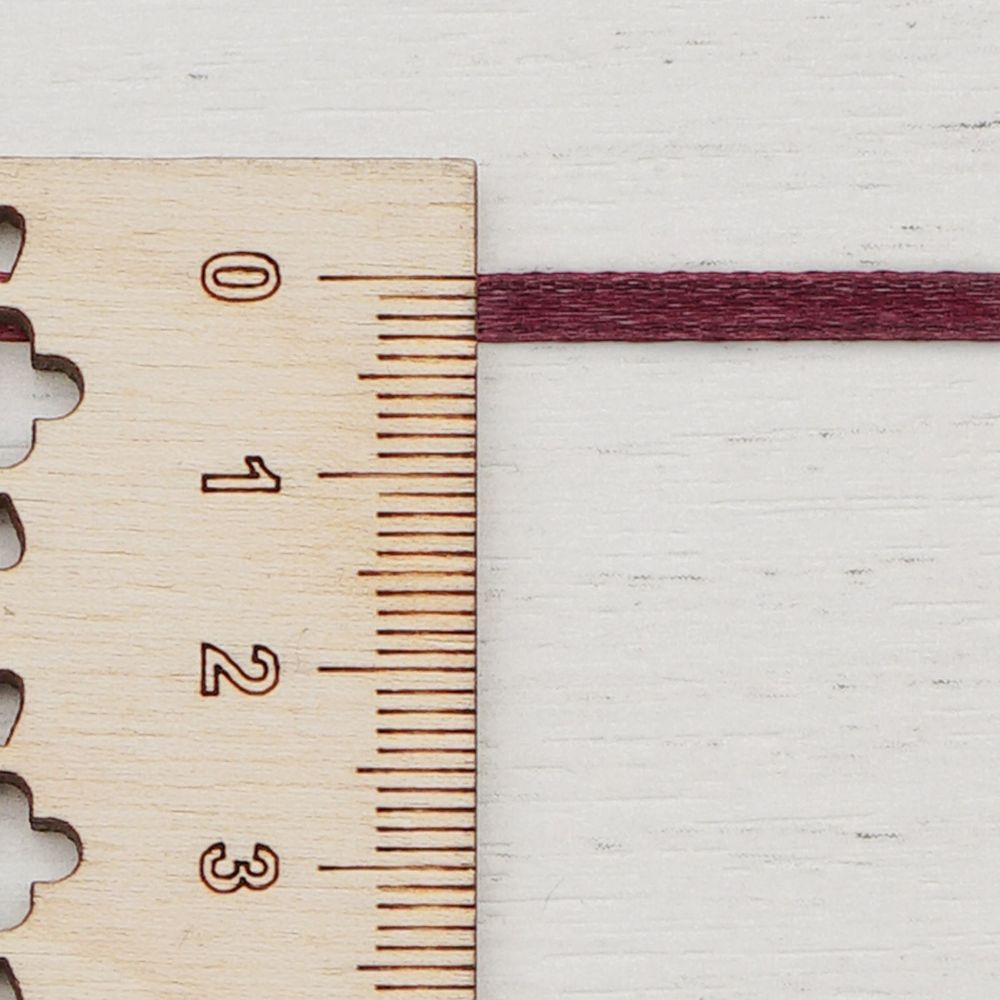 Лента атласная 2-сторонняя 3.0 мм / 100±2 метров, (030 т. бордовый), Globus