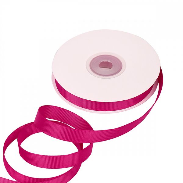 Лента репсовая (в рубчик) 12.0 мм / 22.8±1 метра, 187 фуксия, Magic4Hobby