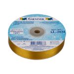 Лента атласная 2-сторонняя с метанитью 20.0 мм / 33±2 метра, 121 горчичный/золото, Gamma AL-20M