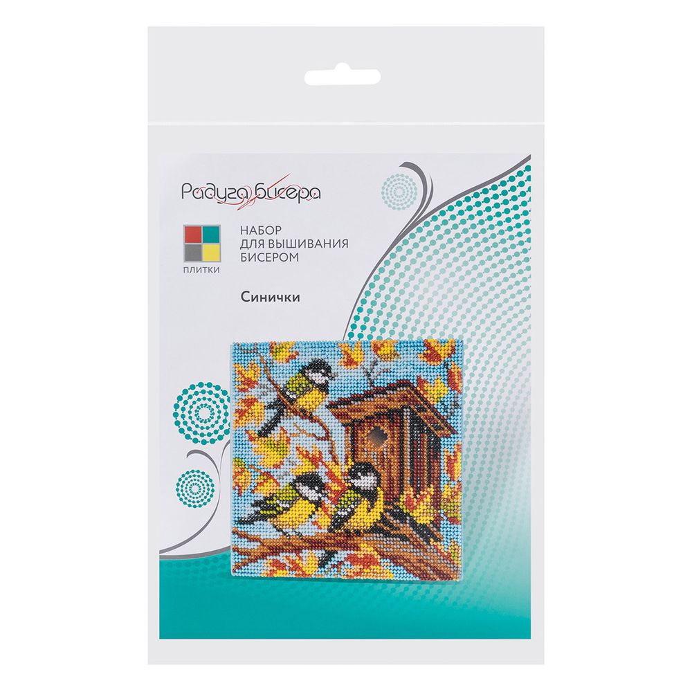 Набор для вышивания бисером Кроше (Радуга бисера) Т29_5206, Синички 14х14см