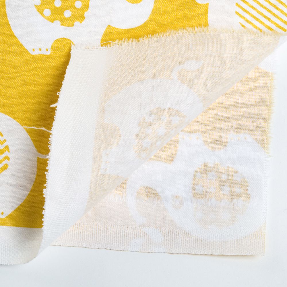 Ранфорс Слоники 130 г/м², шир.240 см, в нарезке, цв. желтый, WH 1855-v08, 10 метров /TOS/