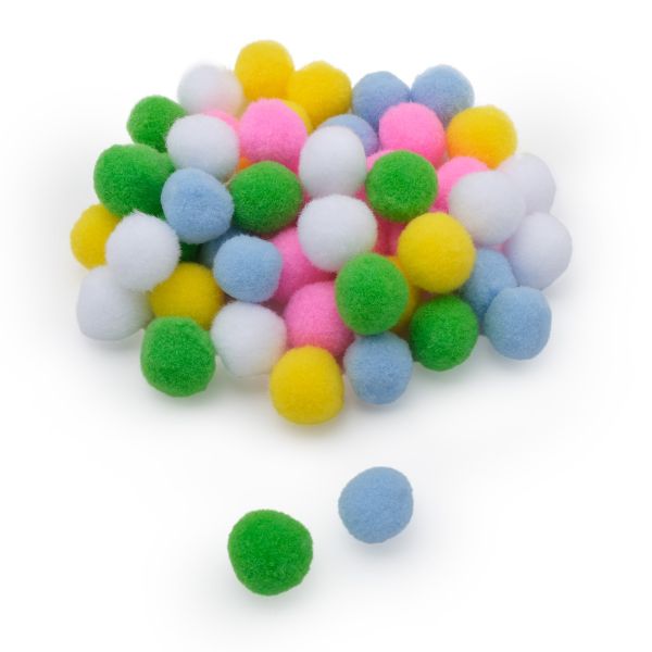 Помпоны Пастель ⌀25мм, 5 цветов, 50 шт, Astra&Craft