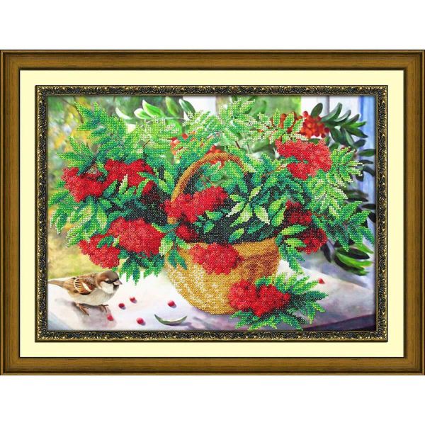 Набор для вышивания бисером Паутинка, Душистая рябина 38х28 см, 615259