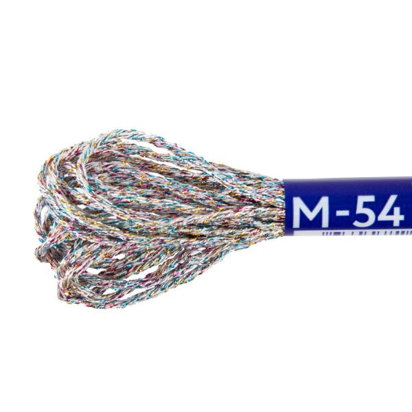 Мулине Gamma металлик NM 12 мотков по 6 метров, M-54 белый/голубой/розовый/золотистый, Gamma MOULINE