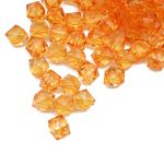 Бусины акрил ⌀10 мм, прозрач. в цвете, граненый куб, 50 г, Astra&Craft (MG.3245-21 жёлтый)