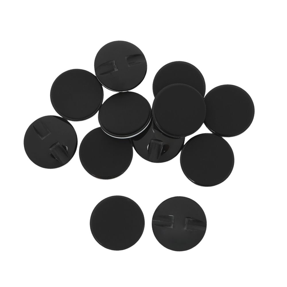 Пуговицы на ножке 40L, 25 мм, Black, черный, 12 шт