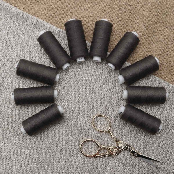 Нитки швейные бытовые Bestex 40/2, 365 м (400 ярд) / 10 кат., 389 темная сажа