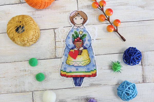 Набор для вышивания нитками МП Студия (Жар-птица), Ангел зимы, 13х6 см