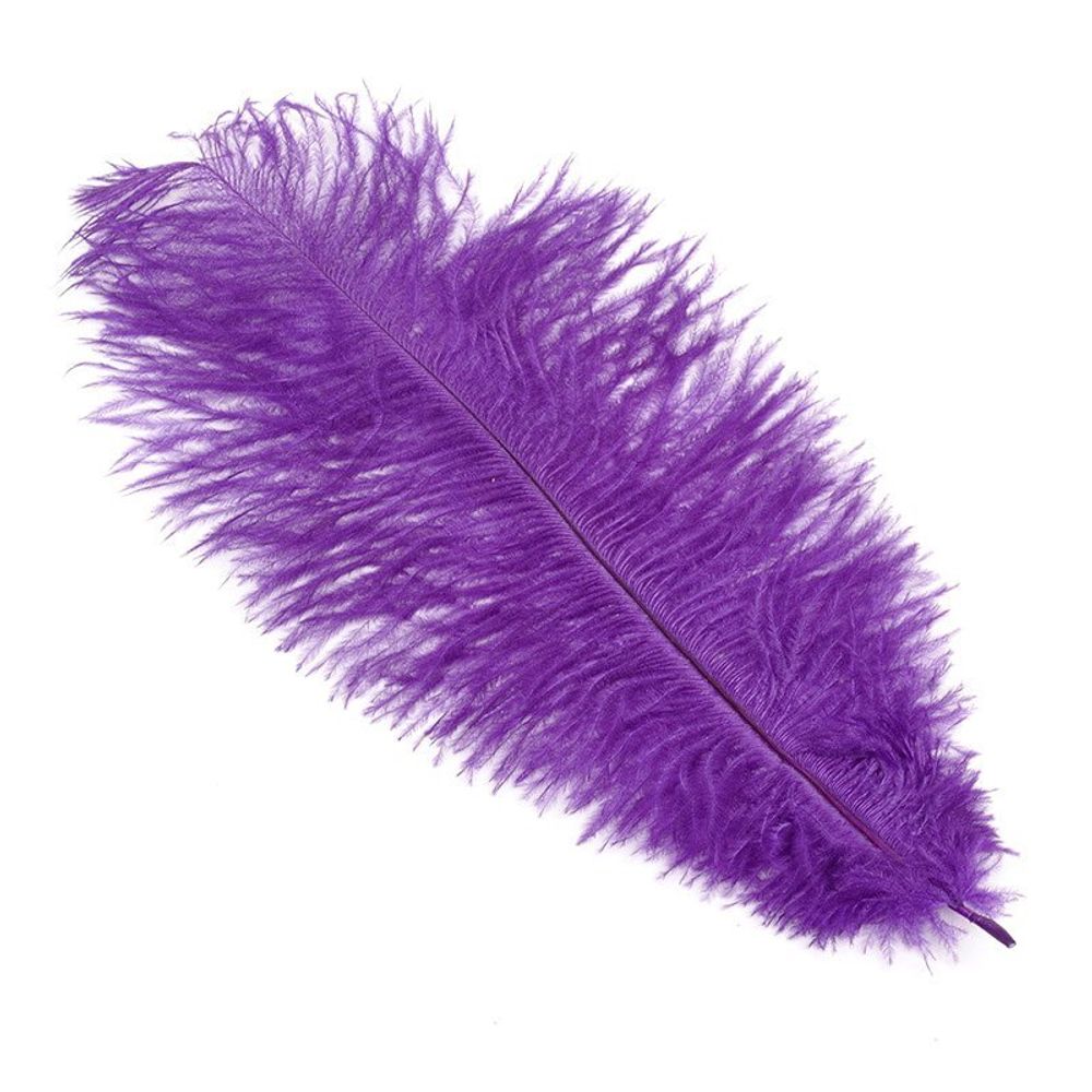 Перья страуса декоративные 30-35 см фиолетовый, уп.5 шт
