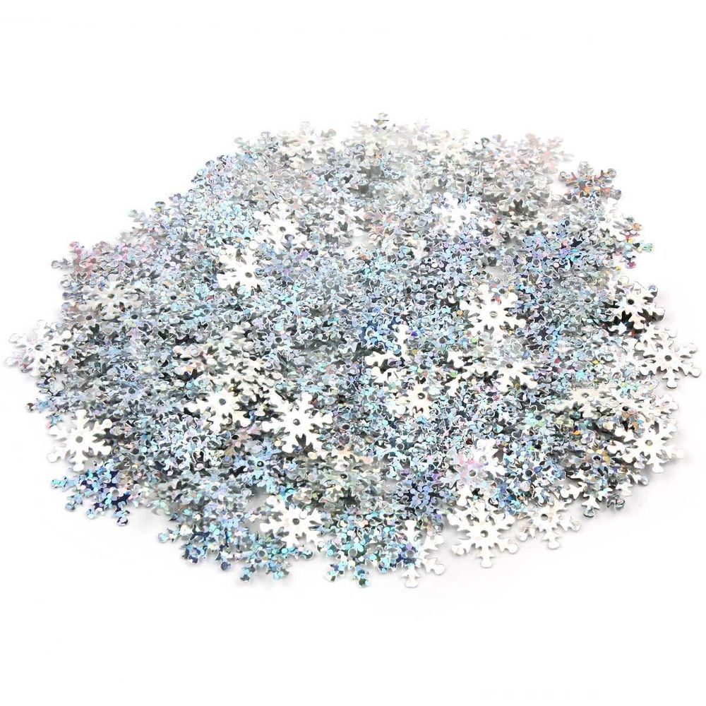 Пайетки фигурные снежинки 13мм, Astra&amp;Craft 10х10г (50112 серебро голограмма)