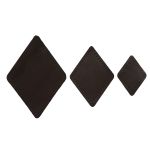 Набор заплаток пришивных из кожи, ромб 4х5,6см, 6х8,4см, 8х11,2см, с перфорацией, 3 шт (03 темно-коричневый), 9405