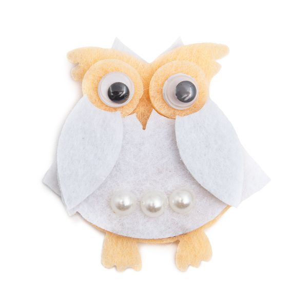Украшение из фетра Сова в белом платье, 5 штук, AR421