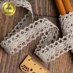 Кружево вязаное (тесьма) 20 мм / 10 метров, диз. 296, цв.22 серый лен, Kruzhevo