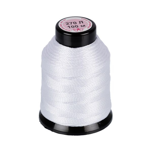 Нитки лавсан 270Л 100% полиэфир 100 м, 5 шт, 001 белый, Гамма