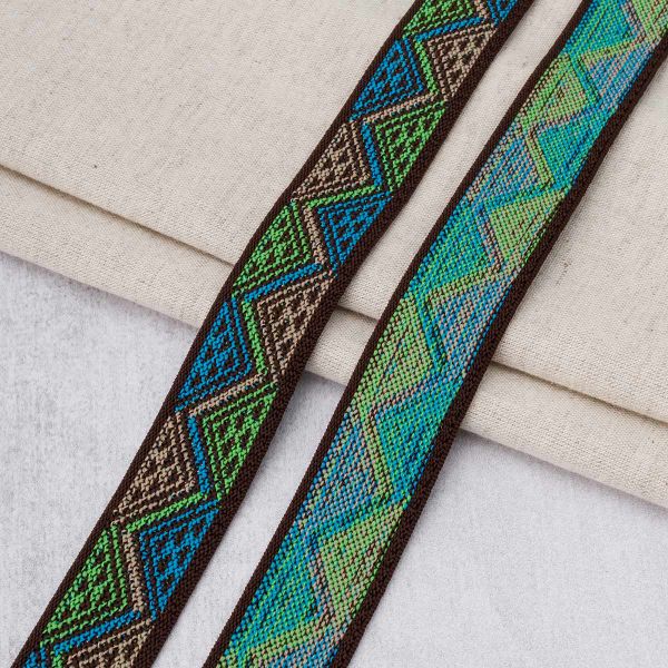 Резинка для подтяжек (помочная) 25.0 мм, / 20 метров, 181 коричнево-салатовый