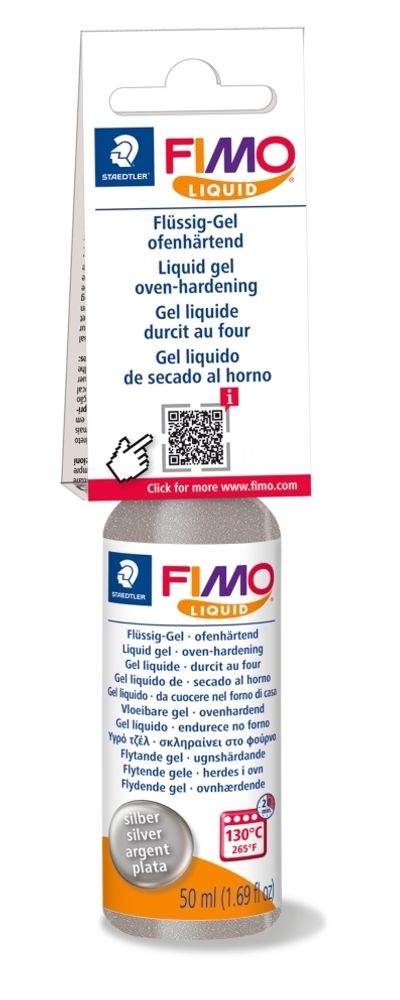 Декоративный гель для запекания Fimo Liquid, цв. серебряный, 50 мл, 8050-81