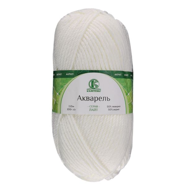 Пряжа Камтекс Акварель / уп.5 мот. по 100 г, 110 м, 002 отбелка