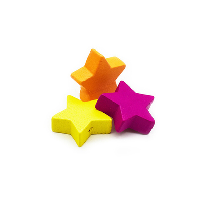 Бусины дерево ⌀20 мм, цветные звездочки, 21 г (30 шт), Astra&Craft (цветной микс) 4AR2001