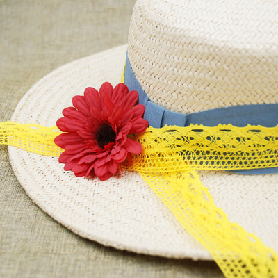 Кружево вязаное (тесьма) 33 мм, х/б, JD013 желтый, 20 м