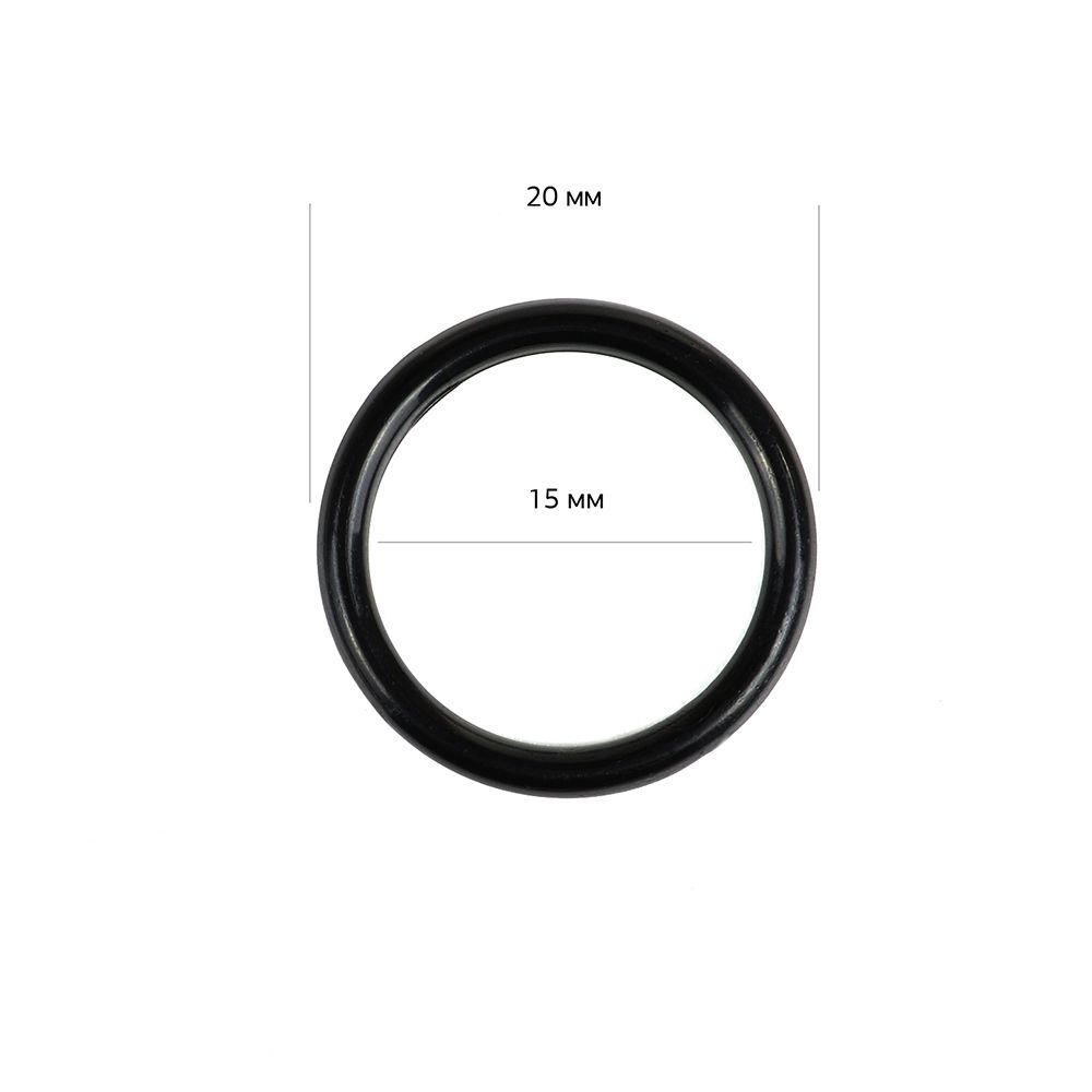 Кольца для бюстгальтера пластик ⌀15.0 мм, черный, 100 шт, 710868