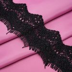 Кружево гипюр (плетёное) 72 мм / 9.14 метров, C580 черный