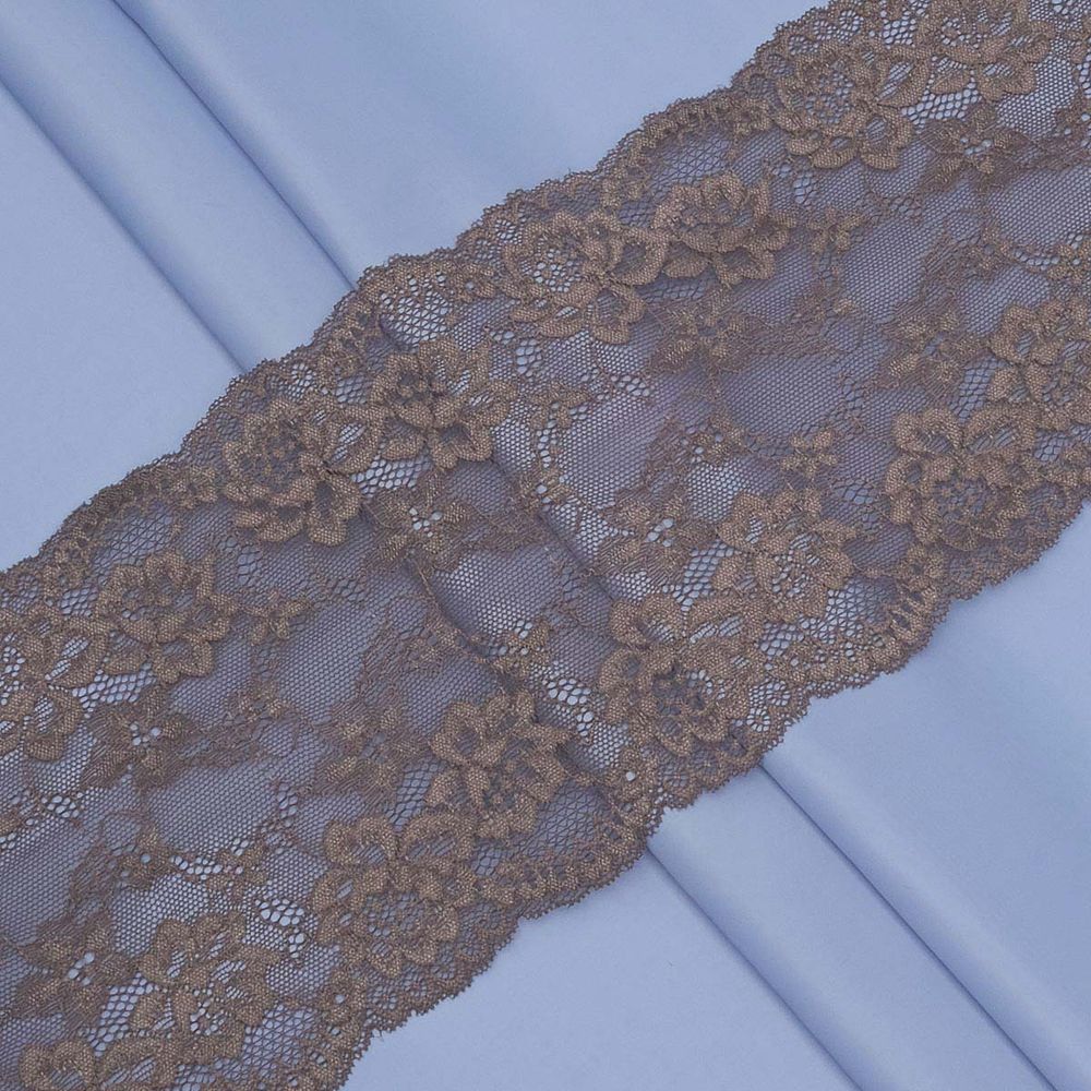 Кружево бельевое эластичное 180 мм / 3.4 метра, цвет шиншилла