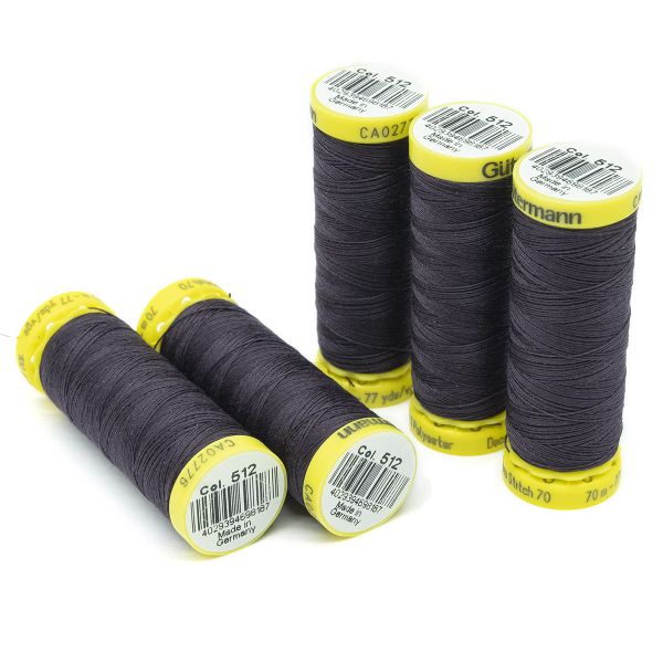 Нитки отделочные Gutermann Deco Stitch 70, 70м, 512 баклажан, 5 катушек