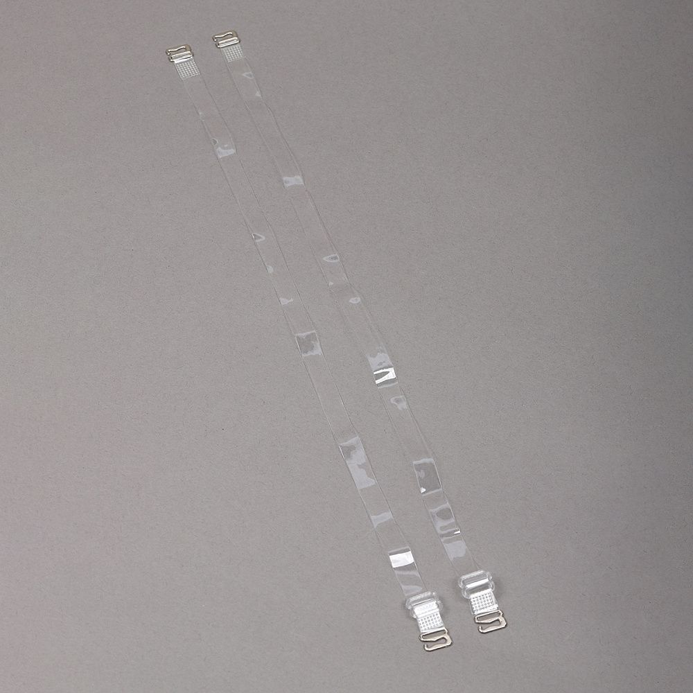 Бретели для бюстгальтера 10 мм, цв.прозрачный глянцевый, никель, TBY.0T102, уп 10 пар