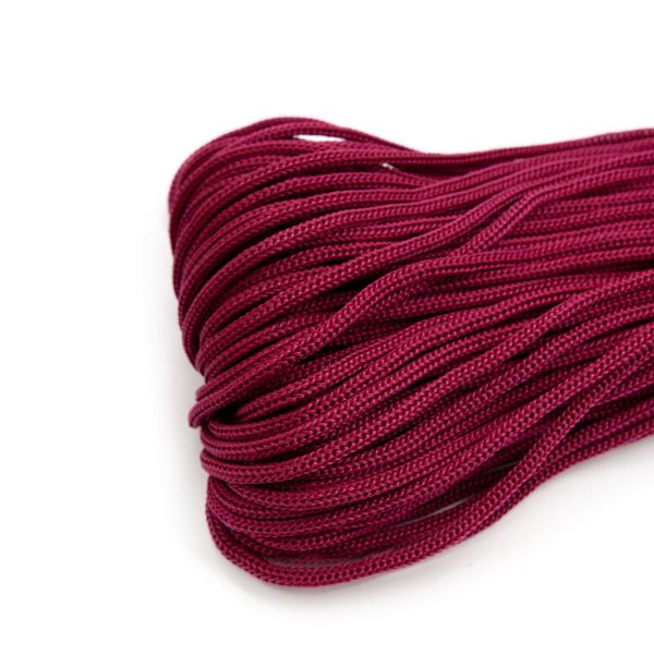 Шнур полипропилен круглый вязаный ⌀5.0 мм / 100 метров, 5-24 бордовый светлый